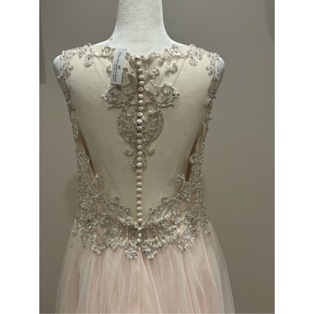 Rebecca Ingram Women's Amanda Lace Tulle Wedding Dress Ivory Blush Pink Size 14 - Picture 5 of 11